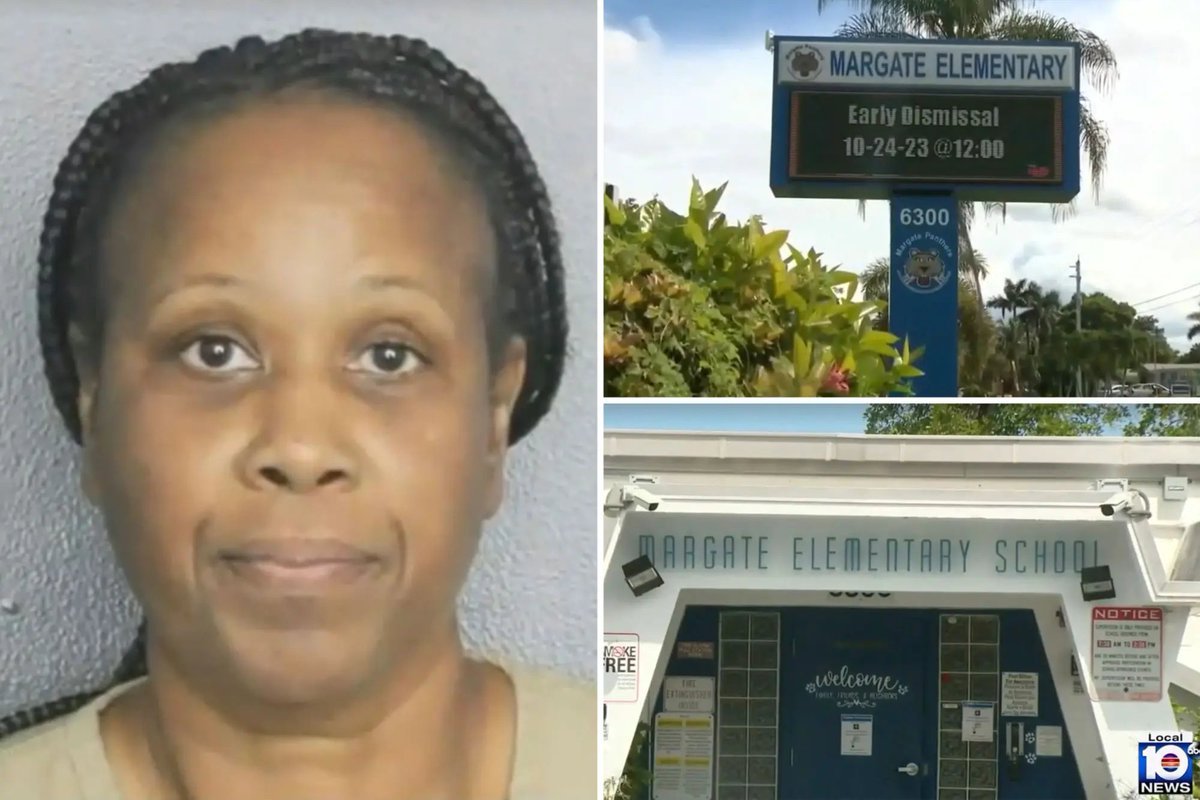 JUST IN: Florida teacher arrested after SLAMMING kindergartner on the ground for purporditly throwing piece of paper.. On October 10, Khadijah Tynnettta Muhammad, 54, committed an ASSAULT against a child at Margate Elementary School in Broward County. This incident occurred in…