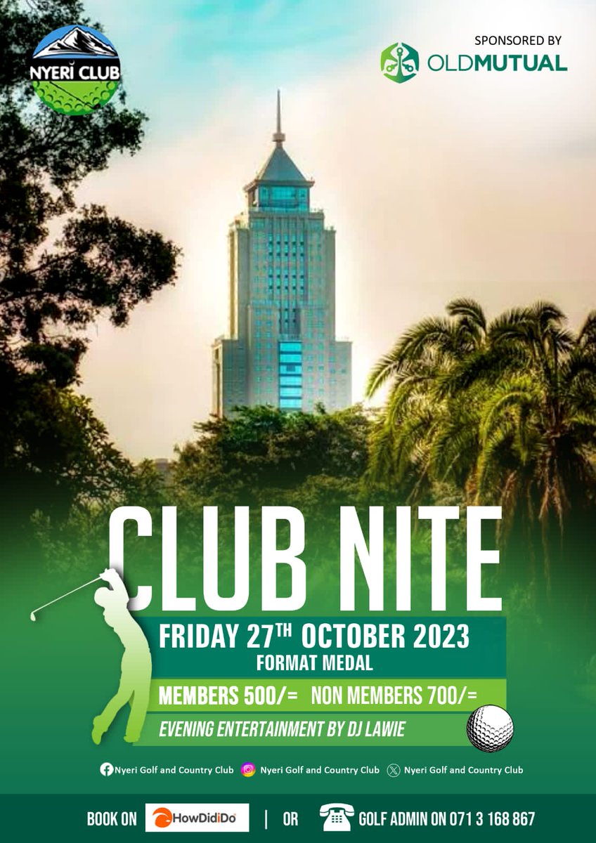NyeriClub's tweet photo. Plenty of food at Kerio, lots of dinner and DJ Lawie will entertain us till late evening.... The sponsor will have a surprise for you all so mark the date and be at the evening presentation 🏌🏾‍♂️🏌🏾‍♀️ https://t.co/sLRcF77VeI