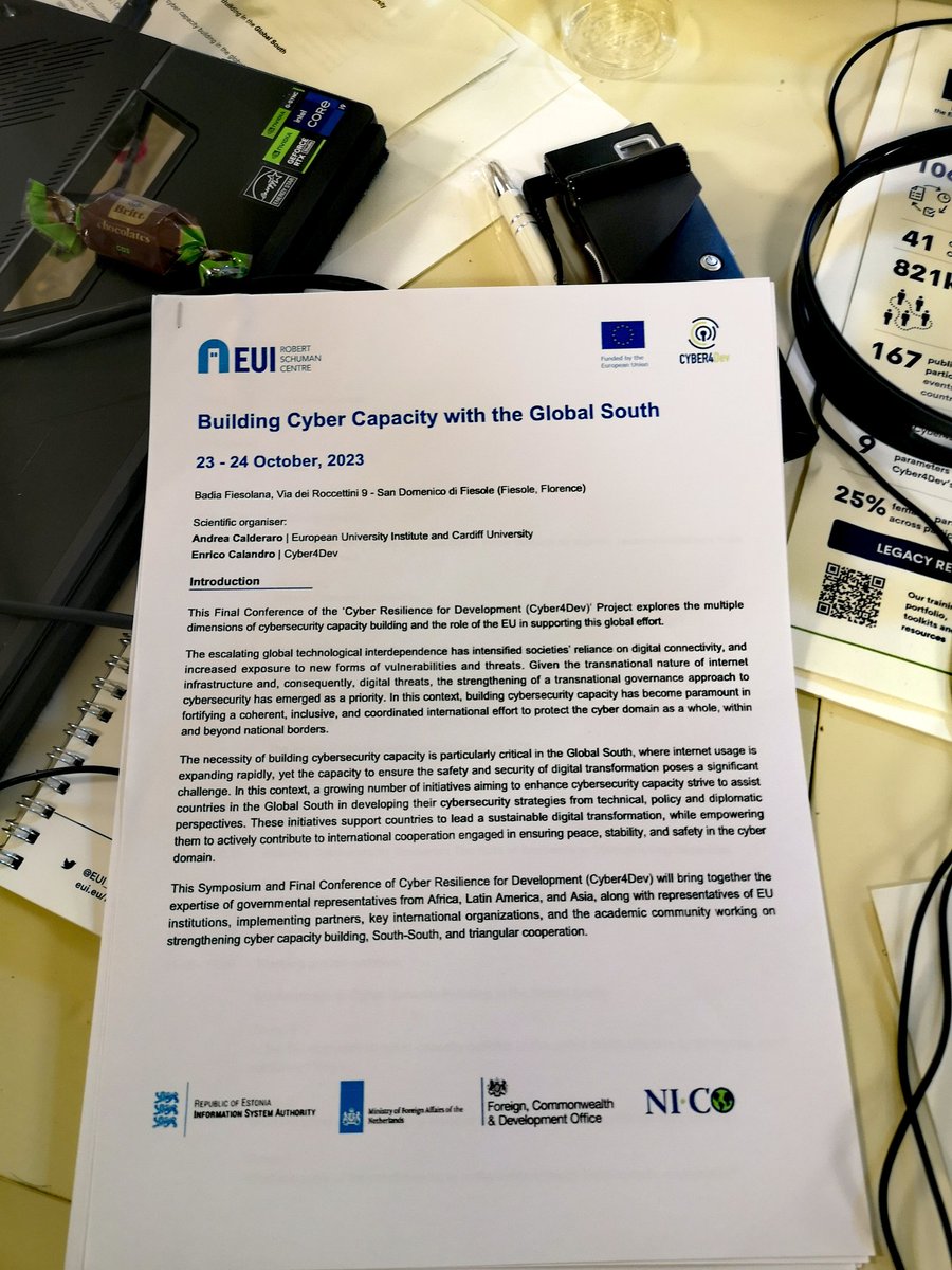 VanberghenEU's tweet photo. In #Florence at @EUI_EU, great discussion on #Cyber4Dev. What a great intervention of Mr. Lourino Chemane, engineer from Mozambique 🇲🇿! The #EU's approach is collaborative, focused on leveraging collective skills towards a better #cybersecurity ecosystem! 👏 @andreacalderaro #EU https://t.co/IICcoFtUNE