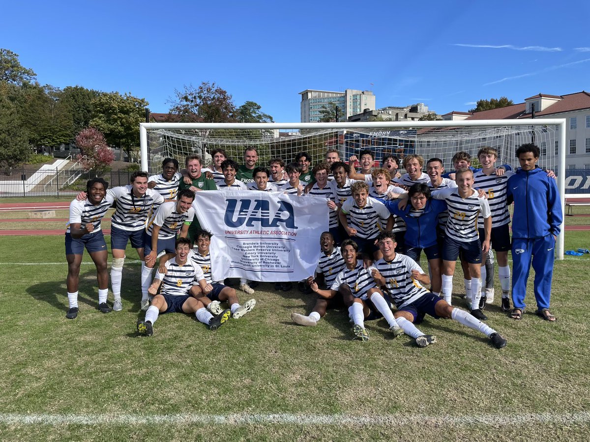 ANOTHER championship for Emory! Congrats to #EmorySoccer for clinching the UAA title🎉⚽️ Go get 2 more W’s in your final games of the season! #FlyHigher