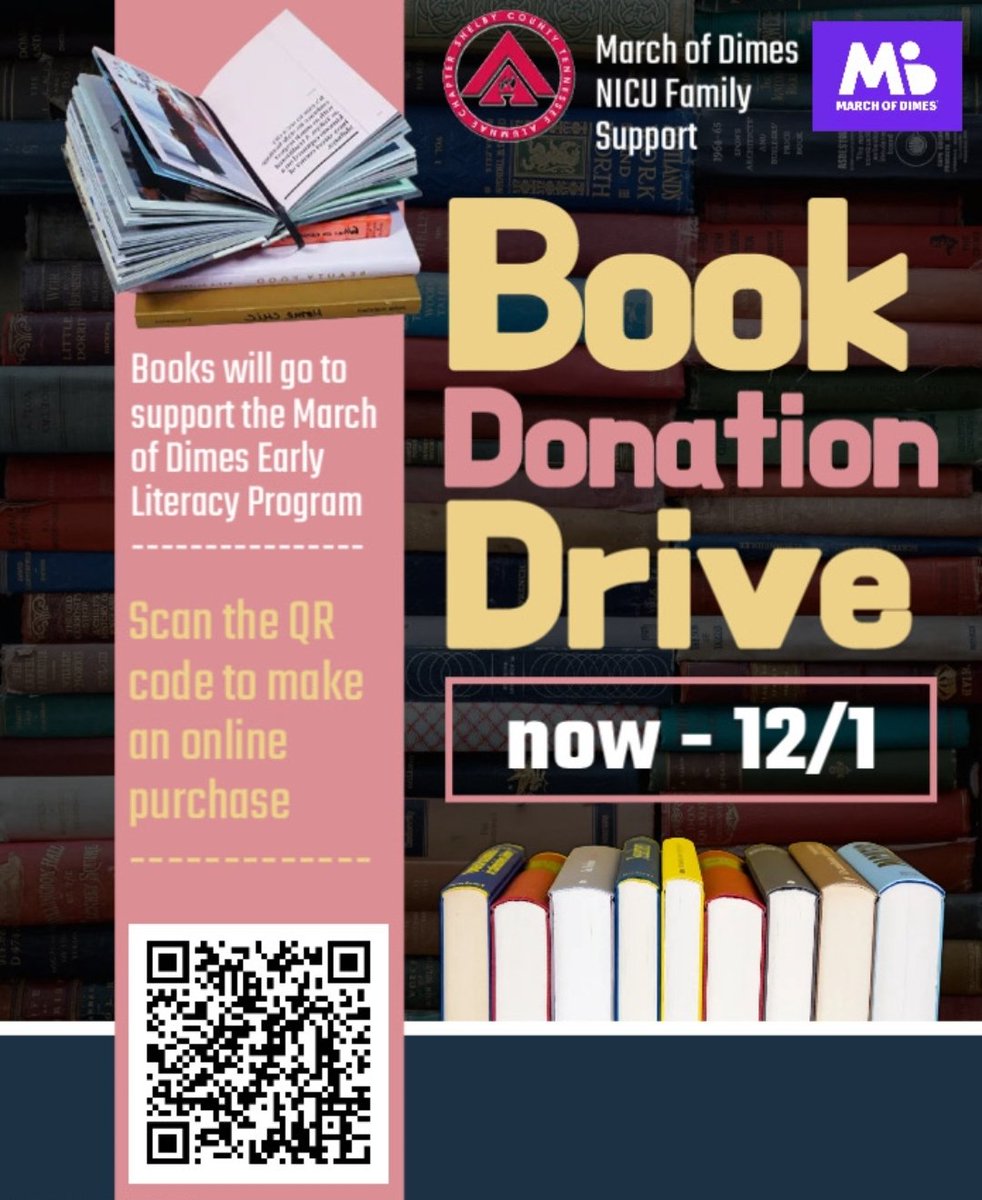 Please support our Charitable Partner, The March of Dimes Early Literacy Program, by purchasing books for the NICU at Regional One Health. Please scan the QR code and purchase from the Amazon List now through 12/1.
#THEsctac #sctacDST #SRDST #DST1913