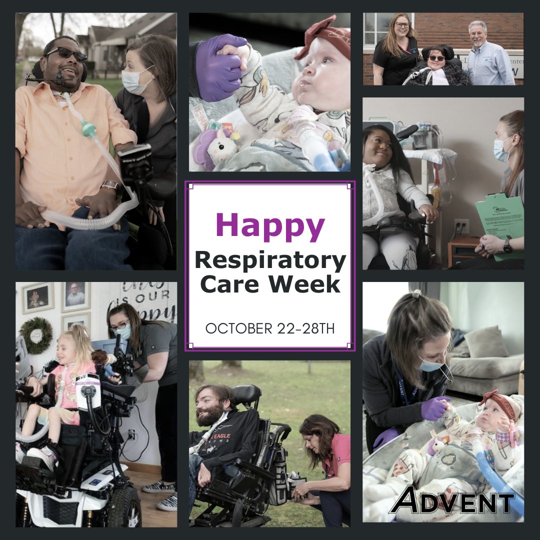 AdventHM's tweet image. 🎉 Celebrating Respiratory Care Week! 🎉 Advent wants to thank all our committed respiratory therapists who work tirelessly to improve the lung health of our patients.  Let&apos;s raise awareness and celebrate the incredible field of respiratory care! 💜 #RCweek #lunghealth #adventhm