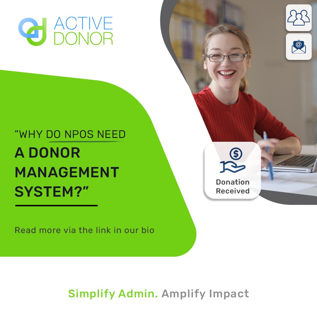 ActiveDonor's tweet photo. Unlocking the power of Donor Management Systems: A must-read for every NPO! Dive into our latest blog to discover why it's a game-changer for your organization.

Click here for full blog: https://t.co/46pg7f4p0b 🤝💚

#ActiveDonor #SouthAfricanNPOs #simplifyadmin #amplifyimpact https://t.co/xyv7uULTRU