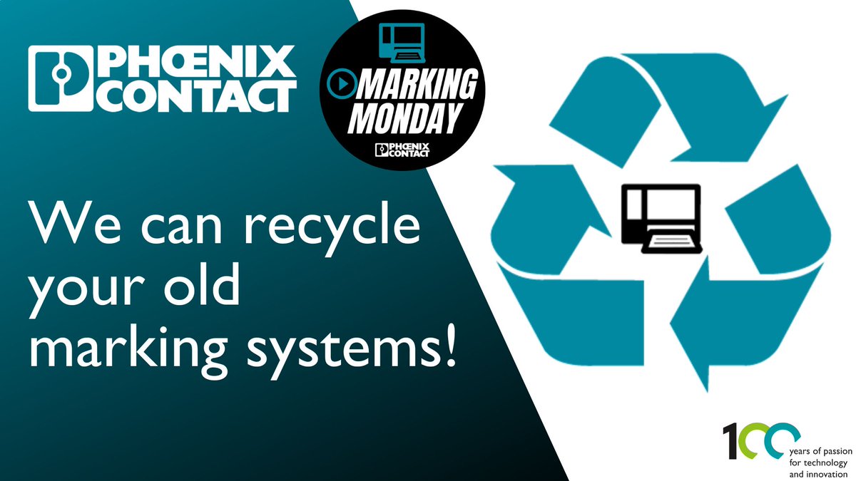 PhoenixContactU's tweet photo. #MarkingMonday: Do you have an old marking system that you need to upgrade but don't know what to do with the old one? Watch this week's video to see how Phoenix Contact UK can help you out >> https://t.co/DJkKUoZvKC #thinkmarkingthinkphoenix #industrialmarking #recycle https://t.co/iOsnkXykgQ