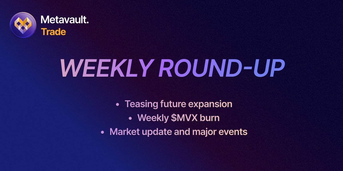 MetavaultTRADE's tweet photo. 🗞️ Join us #MetaTraders as we kick off another exciting Monday!
🚀 Ready for some quick insights through our highlights of the past week and the hottest market updates? We've got the inside scoop ♏️
🧵 Follow us in this 5-minute Thread and read what we have in store for you: https://t.co/4NlL4RS2mT