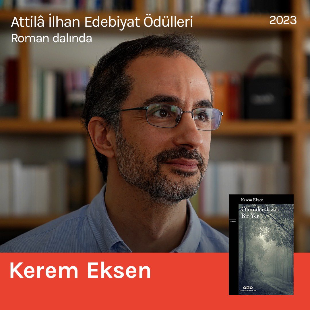 YKYHaber's tweet photo. Baba oğul ilişkisi, inanç ve ölüm üzerine benzersiz bir hikâye, “dünyanın ucundan kırpılmasının”, açılan uçurumun bir tarafında yalnız başına kalmanın romanı: “Ölümden Uzak Bir Yer” 
#KeremEksen “Ölümden Uzak Bir Yer” kitabıyla 2023 Attilâ İlhan Roman Ödülü’nü kazandı. Yazarımızı kutluyoruz.