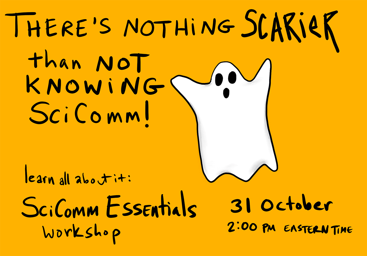 theAGU's tweet photo. 👻Want to make sure you can make memorable, thoughtful and accessible messages about your science—for any audience? 

🔜Register now for our #SciComm Essentials short workshop taking place on 31 Oct at 2 PM!👉 https://t.co/yh8R5PVNx4 https://t.co/RKah7dpX10