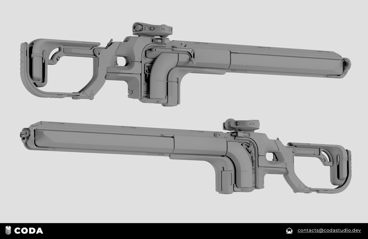 CODAArtStudio's tweet photo. Sci-Fi Rifle
Rifle design made by our artist Nikita Konopatov.
Feel free to contact us here: contacts@codastudio.dev
https://t.co/i7YfR8l0u0
#codastudio #hardsurface #scifi #gamedevelopment #gameart #conceptart https://t.co/7HJAv85YHf