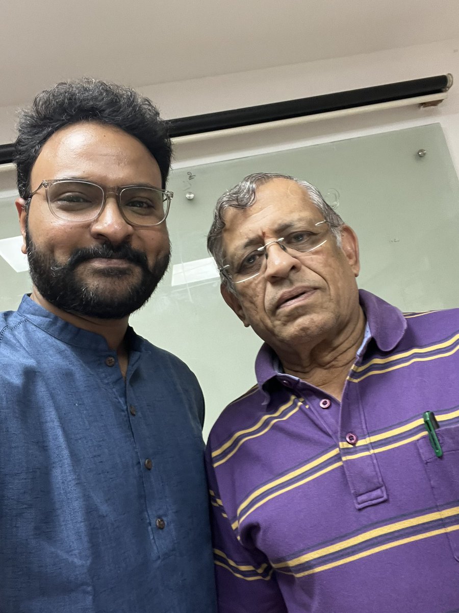 On a whirlwind visit home, very grateful for an electrifying conversation with Sri Gurumurthy - patriot, author, and economist. Walked out with more courage and clarity than ever before. Had the opportunity to share important parts of my journey and my goals. Soaked in as much as