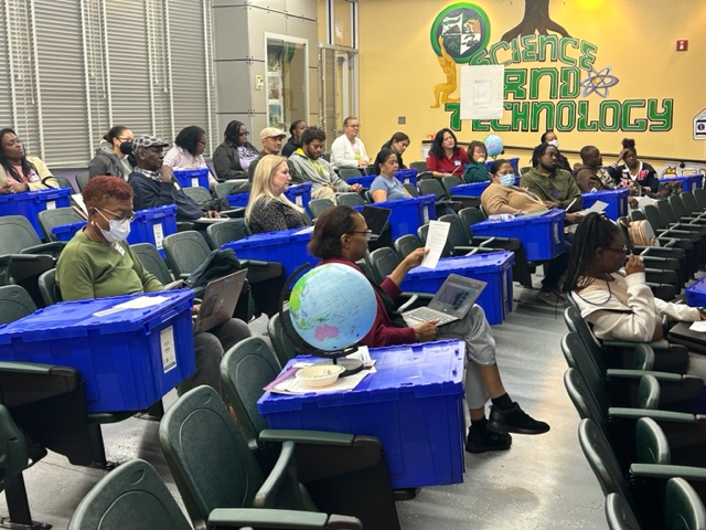 PGCPSSpecialty's tweet photo. The STEM Office in collaboration with the Science Office and Smithsonian Science Education Ctr held PD session with 33 5th grade science teachers at Charles H. Flowers HS on Oct. 23rd. Teachers received a modular kit of supplies for their classroom. #STEM #SpecialtyPrograms https://t.co/d59EfLmOyZ
