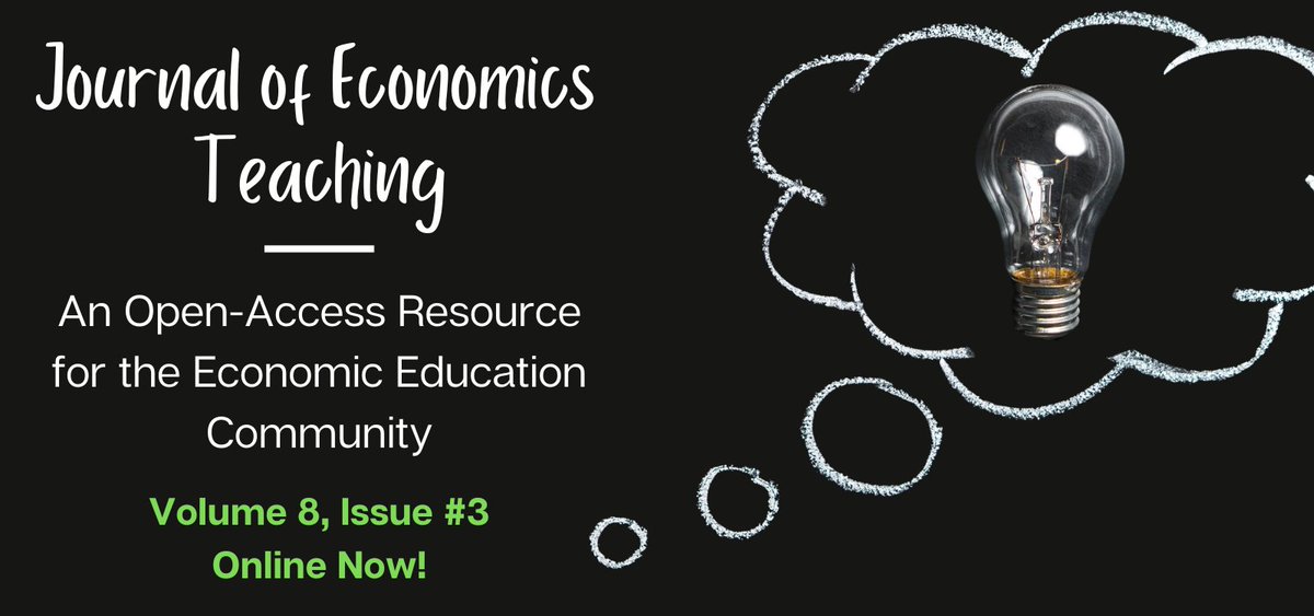🚨 NEW ISSUE OUT NOW 🚨

Throughout the week we'll highlight papers on:
💰 Covid-19 fiscal policies
💭 Student reflection
🏭 Porter’s five forces
🔎 P-hacking
⚾️ Moneyball

Explore them now at: journalofeconomicsteaching.org/category/vol_8… #TeachEcon #EconTwitter