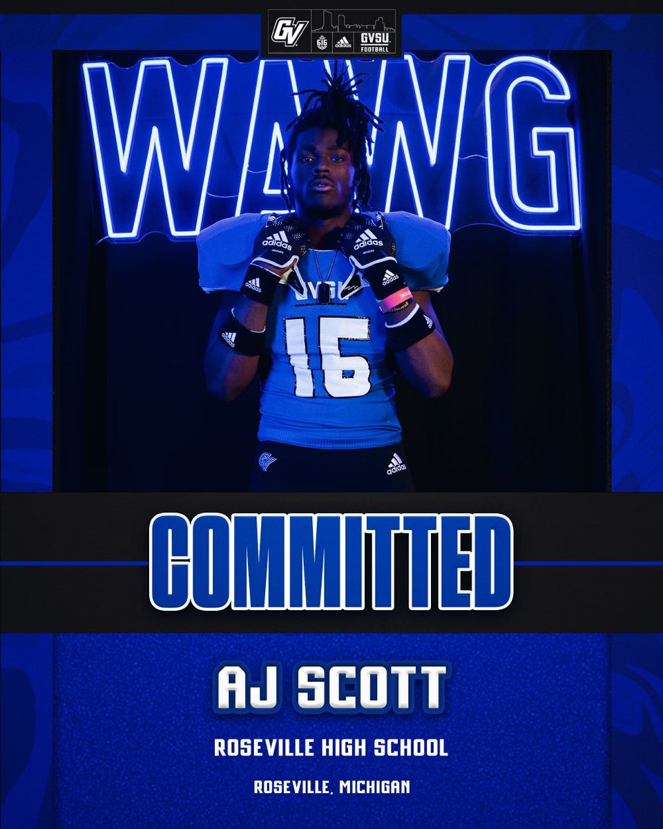 After a long decision with my family, I have decided to commit to grand Valley State University #golakers <a href="/CoachPostmaGV/">Nick Postma</a> <a href="/CoachLouisGVSU/">Jim Louis</a> <a href="/CoachWooster/">Scott Wooster</a> <a href="/CoachSnowden/">Vernard Snowden</a> <a href="/RVille_Football/">Roseville Football</a>