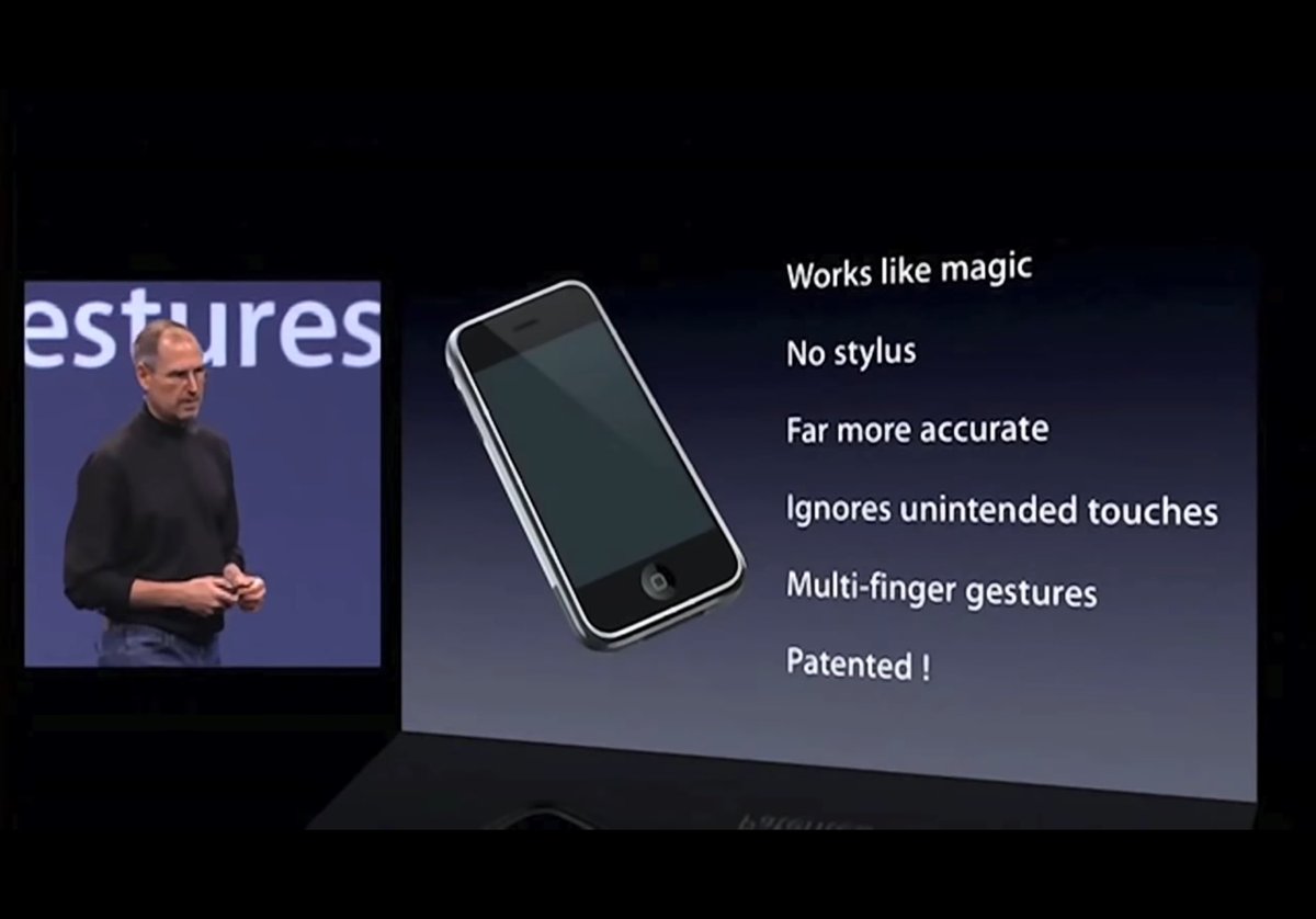 sekachov's tweet image. sometimes I wake up in the middle of the night and think about that extra space before the exclamation mark in the original iPhone presentation. why is it there? who overlooked it? what happened to the designer who worked on that slide?