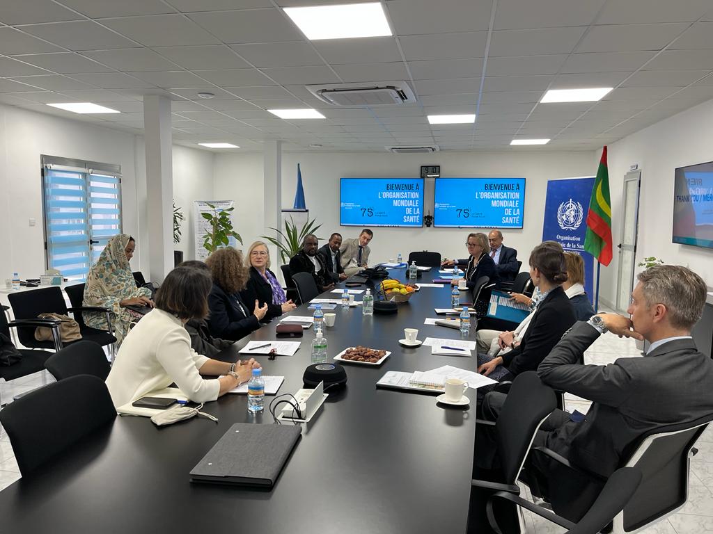 In Mauritania, PBF partners are briefed by some members of the UN Country Team🇲🇷 on peacebuilding, prevention, relationships between host communities &amp; refugees, displaced communities, gender &amp; human rights. 
All important pillars of the prevention agenda supported by PBF in🇲🇷
