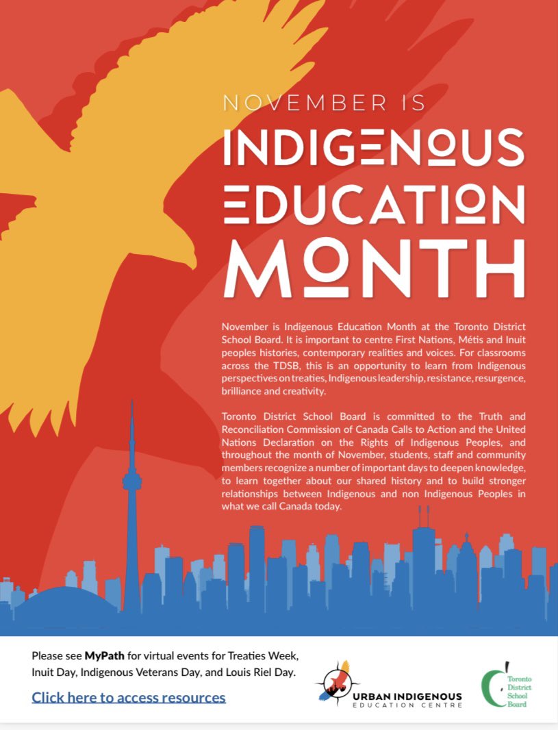 UIEC_TDSB (@uiec_tdsb) on Twitter photo November is Indigenous Education Month at <a href="/tdsb/">Toronto District School Board</a> centring First Nations, Métis & Inuit stories, experiences, creations, joy & realities. Please see MyPath for virtual events for students & staff. <a href="/tdsb/">Toronto District School Board</a> staff access resources sites.google.com/tdsb.on.ca/uie… November is Indigenous Education Month at <a href="/tdsb/">Toronto District School Board</a> centring First Nations, Métis & Inuit stories, experiences, creations, joy & realities. Please see MyPath for virtual events for students & staff. <a href="/tdsb/">Toronto District School Board</a> staff access resources sites.google.com/tdsb.on.ca/uie…
