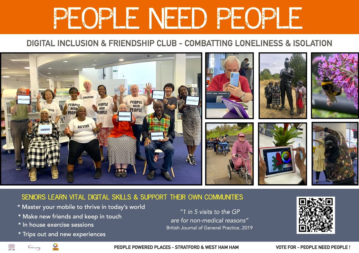 framesofminduk's tweet image. PLEASE VOTE 🗳️ for our  Stratford &amp;amp; West Ham community project to receive 20k from Newham Council, to deliver vital digital skills and friendship club, combatting loneliness and social isolation, affecting 1 in 5 seniors in Newham. 
THANKS 😊 💞

newhamco-create.co.uk/en/ideas/peopl…