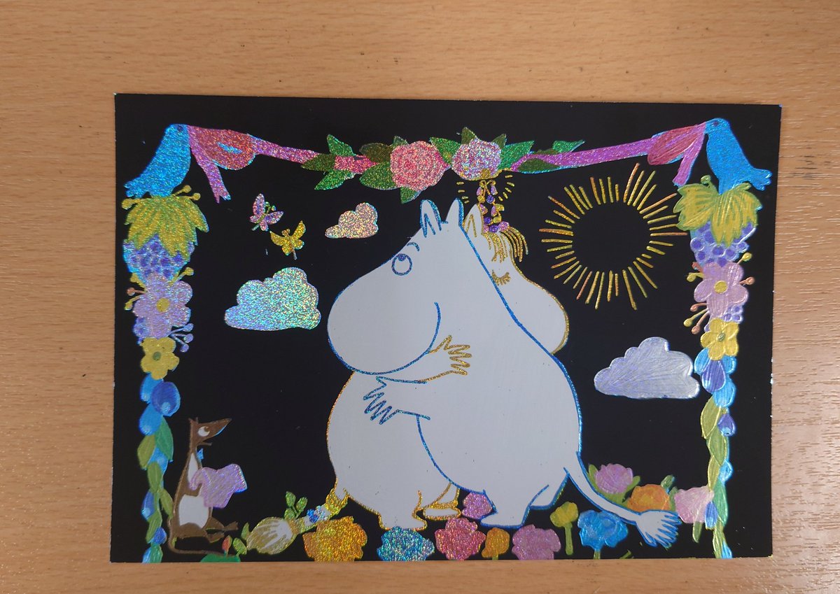 blossom0724's tweet photo. ムーミンのスクラッチアート⸜(*˙꒳˙*)⸝ https://t.co/Qdzm1tVIkS