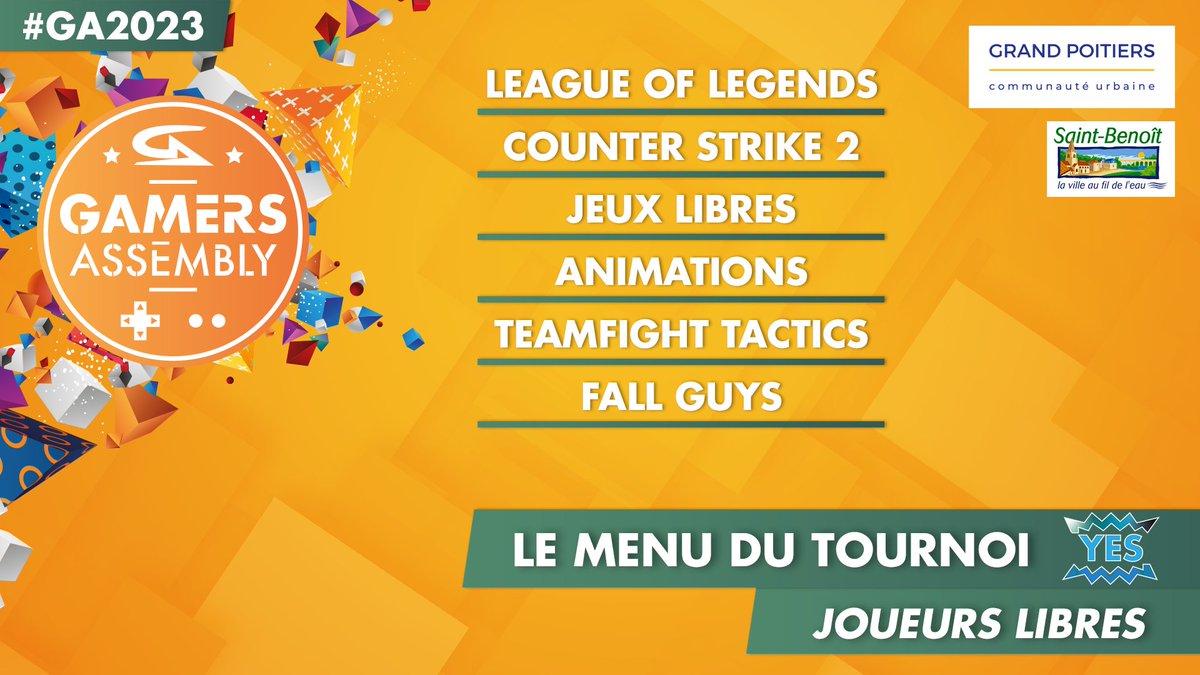 ⚔️ Joueuses et Joueurs Libres ⚔️  
Voici le menu pour cette #GA2023 Halloween Edition 🎃 !  
Relèverez-vous les défis ou laisserez-vous l'effroi vous gagner ? 😈