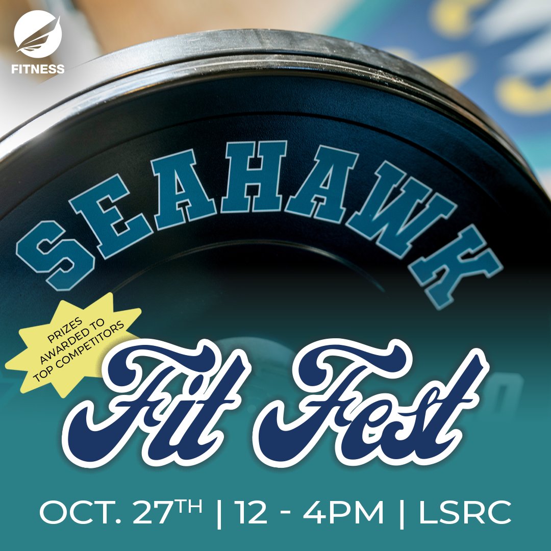 Love powerlifting?! Don’t miss out on Fit Fest, the powerlifting competition of the year 💯 This Friday, 10/27, compete in Bench Press, Back Squat, and Deadlift. Registration is available on our website: uncw.edu/seahawk-life/h…