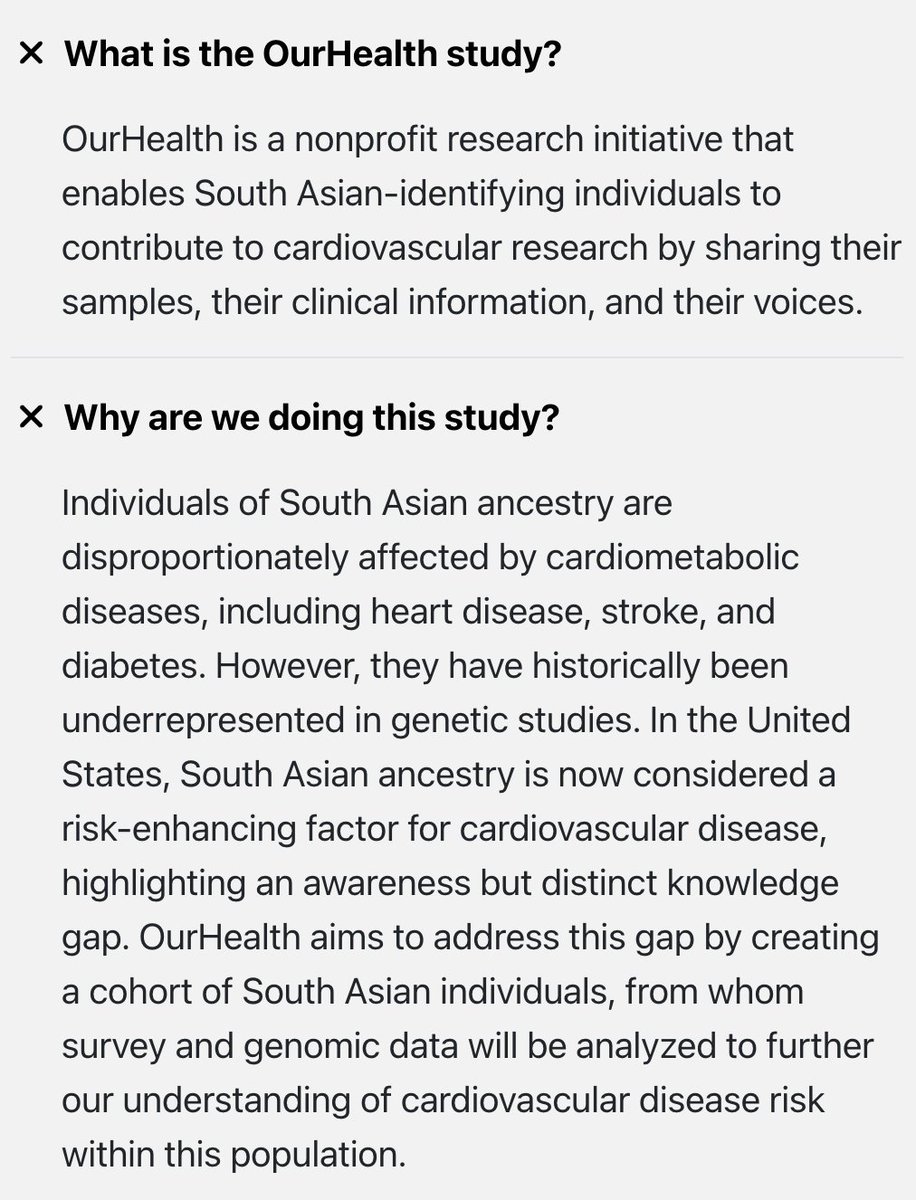 🚨📢@ourhealthstudy is finally open and ready for enrollment!🚨 South Asian CVD is 2-4x more likely than other ethnicities! We are building a genetic registry of South Asians in the United States to answer the big question - WHY? Spread the word and enroll!