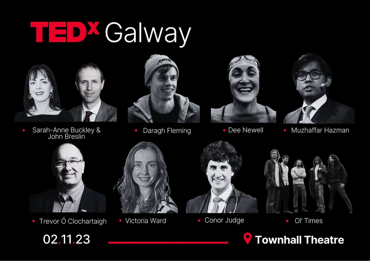 How does our final line-up look?
Less than 2 weeks to go to #TEDxGalway 2023 and the last few tickets remain so be sure to purchase yours now, before they’re gone!

Tickets 🎟️ lnkd.in/eQQY8Qe
Speakers’ bios ℹ️ lnkd.in/ecXPTQJA
See you all, Thursday November 2nd 🙌🏻