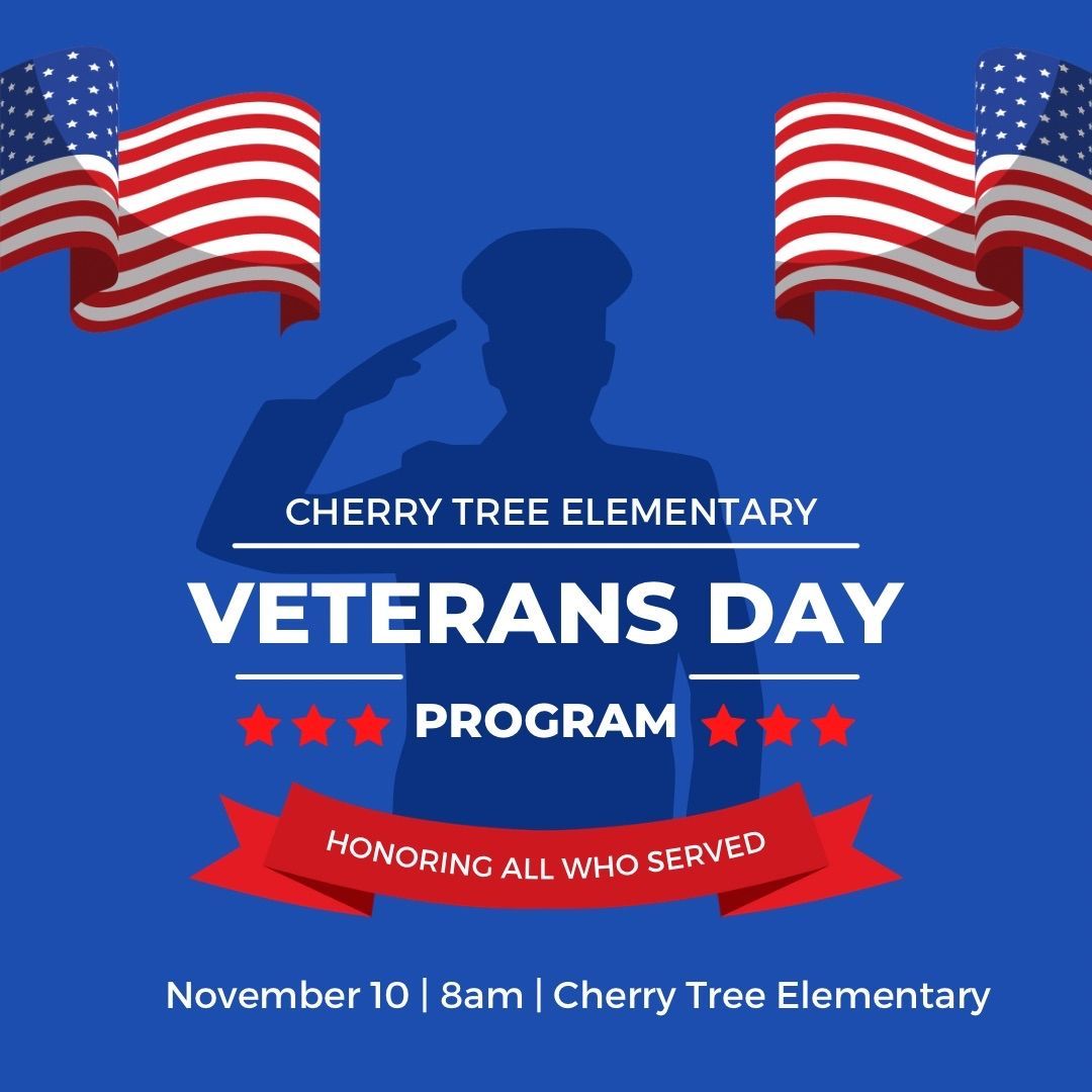 All CTE Patriot Veteran family and friends are welcome to attend our Veterans Day program on November 10th at 8am!