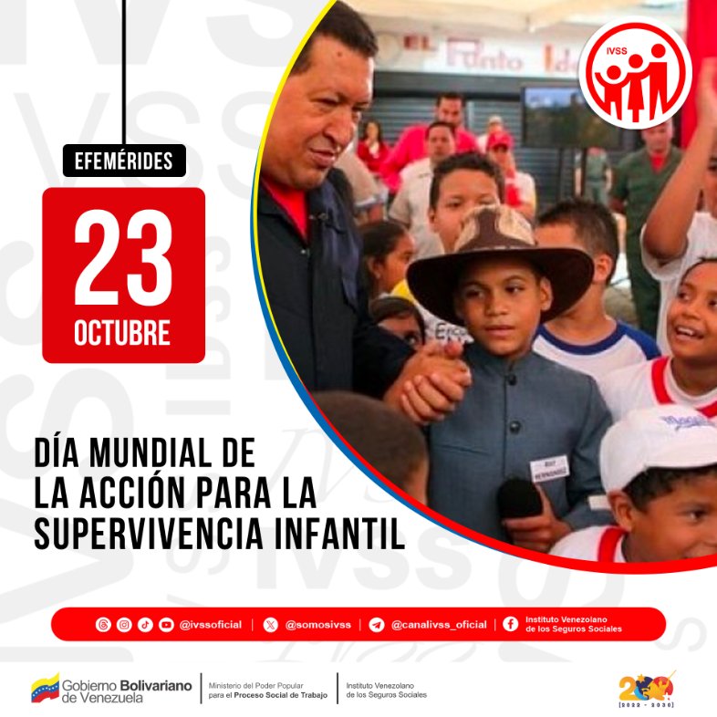 Somosivss's tweet photo. Cada 23 de octubre es el Día Mundial de Acción para la Supervivencia Infantil, con el objetivo de detener la mortalidad de niños menores de 5 años por causas que se pueden prevenir, como la neumonía, la diarrea y las complicaciones derivadas durante el parto o la desnutrición. https://t.co/zJfCpVIQ7r