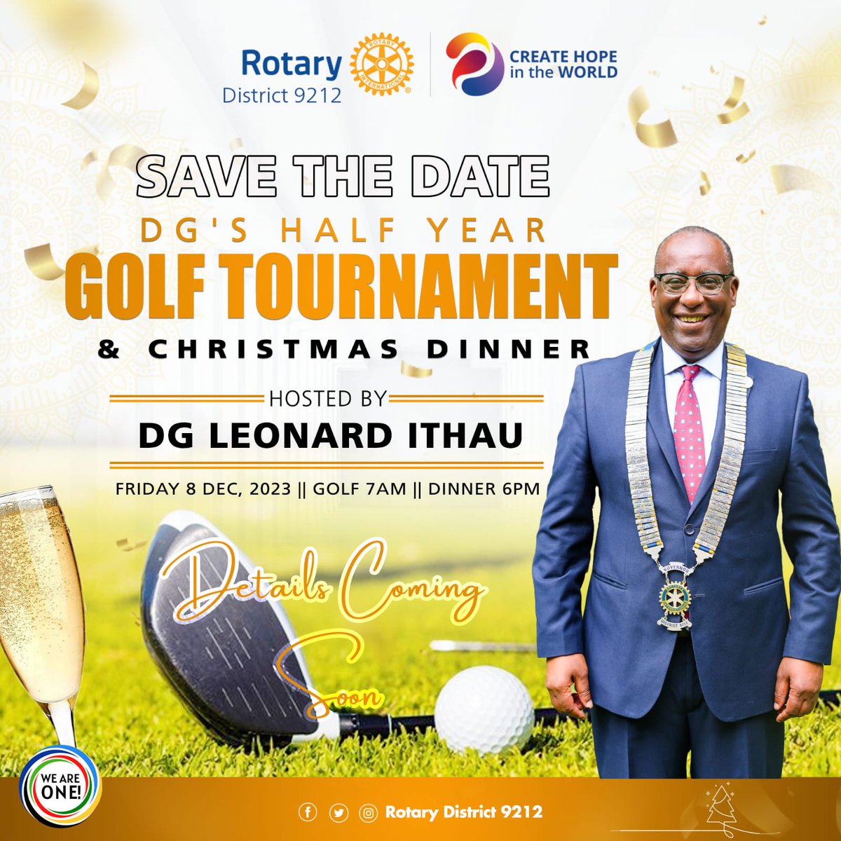 📆 Save the Date! Get ready for a day of swings, putts, and festivities at District Governor <a href="/LeoIthau/">Leonard Ithau</a> 's Half-Year Golf Tournament and Christmas Dinner Party! ⛳🏌️‍♀️🏌️‍♂️🎄 

🗓️ Date: 8th December
⛳ Golf Tee-Off: 7 am
🍽️ Dinner: 6 pm

It's going to be a fantastic day of fun,