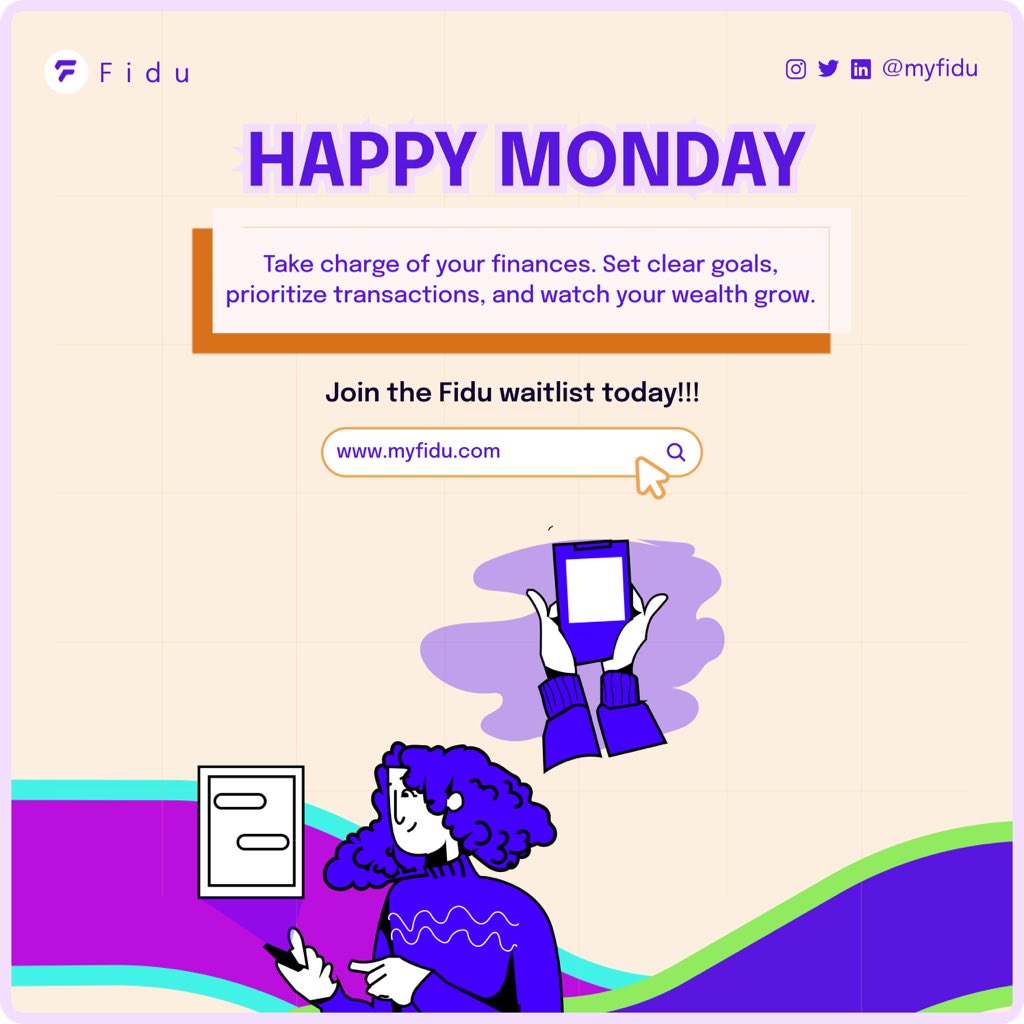 myfidu's tweet photo. Embrace Monday with Financial Power!  💰💪
Join the waitlist ⬇️
https://t.co/hExippys5b 
 
#MoneyMondays
#Fidu
#Financial transactions https://t.co/5RwDWcSuVz