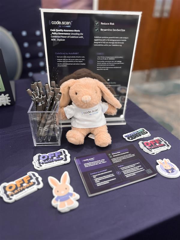 autorabit's tweet image. We're here at #FLD23 at booth 20 in the Expo Hall! We'll be talking all things #CodeScan, coding quality, and data security - come connect with our team & grab some #AutoRABIT swag 🐰🤩