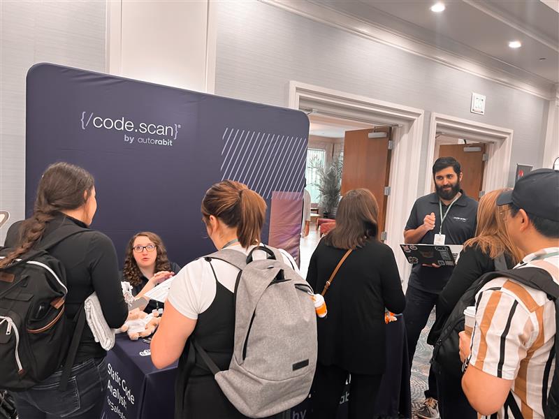 autorabit's tweet image. We're here at #FLD23 at booth 20 in the Expo Hall! We'll be talking all things #CodeScan, coding quality, and data security - come connect with our team & grab some #AutoRABIT swag 🐰🤩