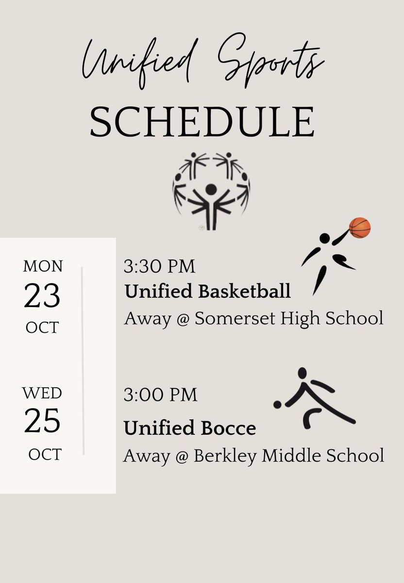 This weeks Unified Sports schedule ♾️ #PlayUnified #BetterTogether #CasePride @JosephCaseHS @casejrhigh