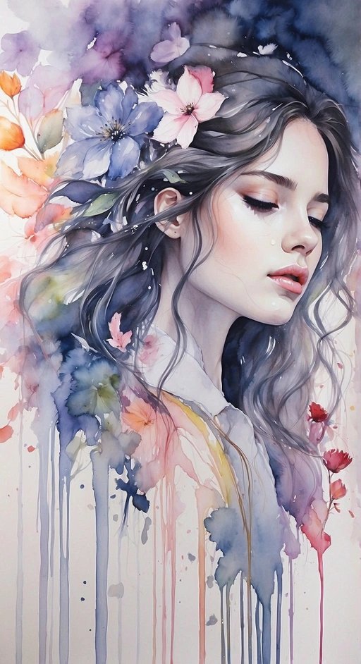 🌸✨ Watercolor Magic: A masterpiece blending vivid flowers into the beauty of a girl. Inspired by nature and artistry. 🎨✨ #FloralFusion #ArtisticElegance #aiart #daily #artwork #digitalart #artcollection #painting #contemporaryart #abstractart #abstract #artgallery #modernart