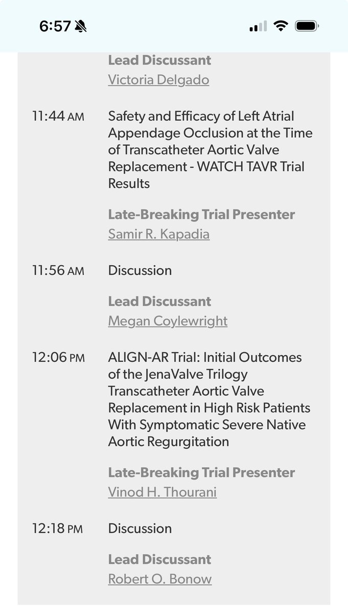 You want to be in the room tomorrow 11am for this pivotal NEJM clinical trials session at TCT, starting with 4 and 5-year data from 2 low-risk SAVR/TAVR trials, and ending with TAVR for AI. tct2023.crfconnect.com/program-guide