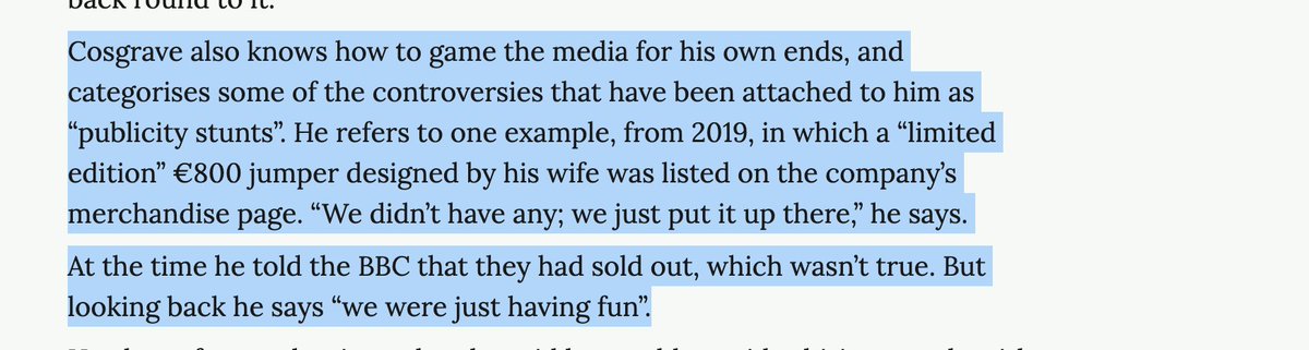 If you're considering the reliability of anything Paddy Cosgrave says about the future of Web Summit/the speakers/partners etc that have withdrawn..

Consider the below, when he lied to the BBC and later told @sanzscript "we were just having fun"