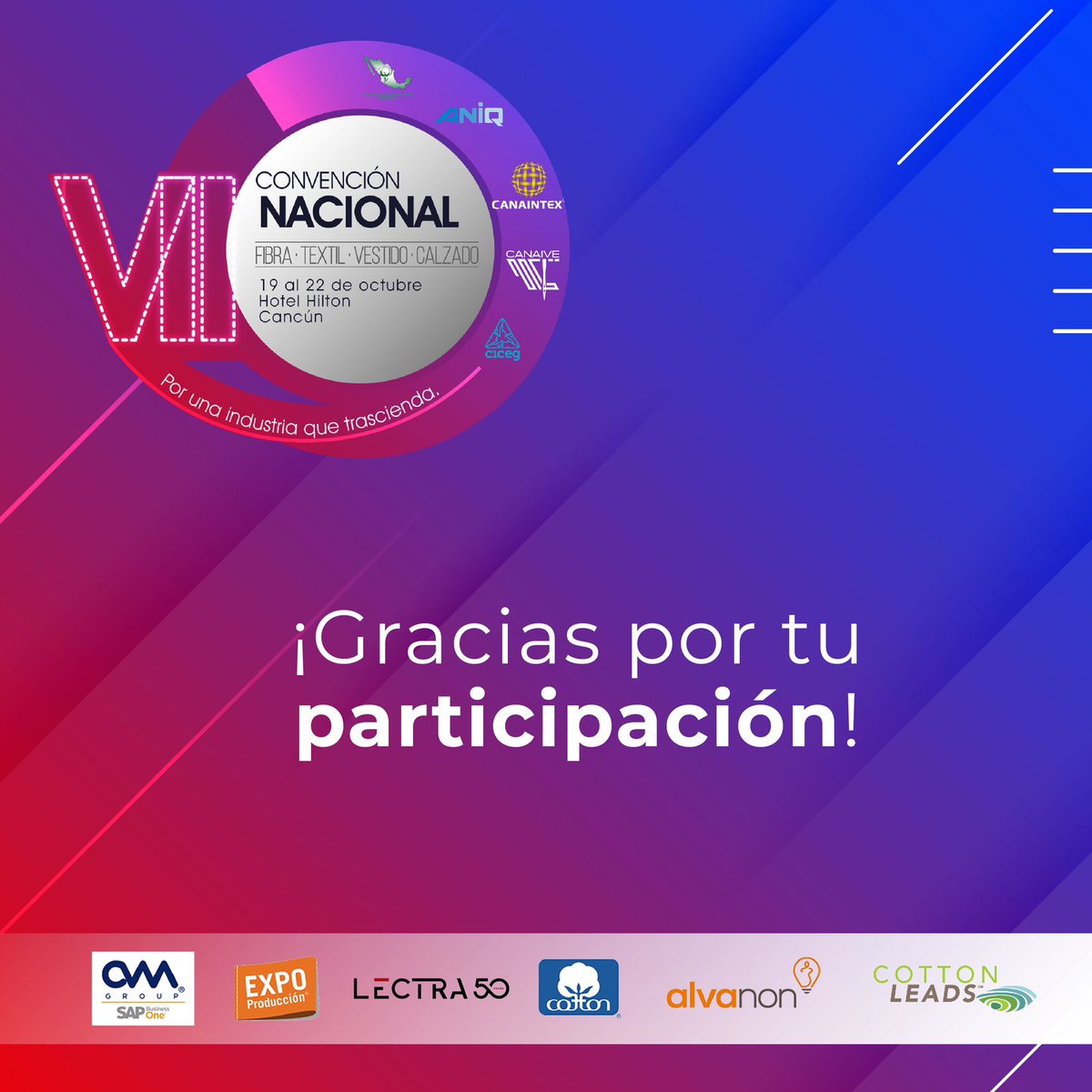 canaive's tweet image. Agradecemos a nuestros patrocinadores y convencionstas. Gracias a ustedes el evento fue un éxito.  #VIIConvencionNacionaldelacadena #Canaive #somoscanaive #industriadelamoda #vestidoconfeccion #IndustriaDelVestido #TodosSomosMexico