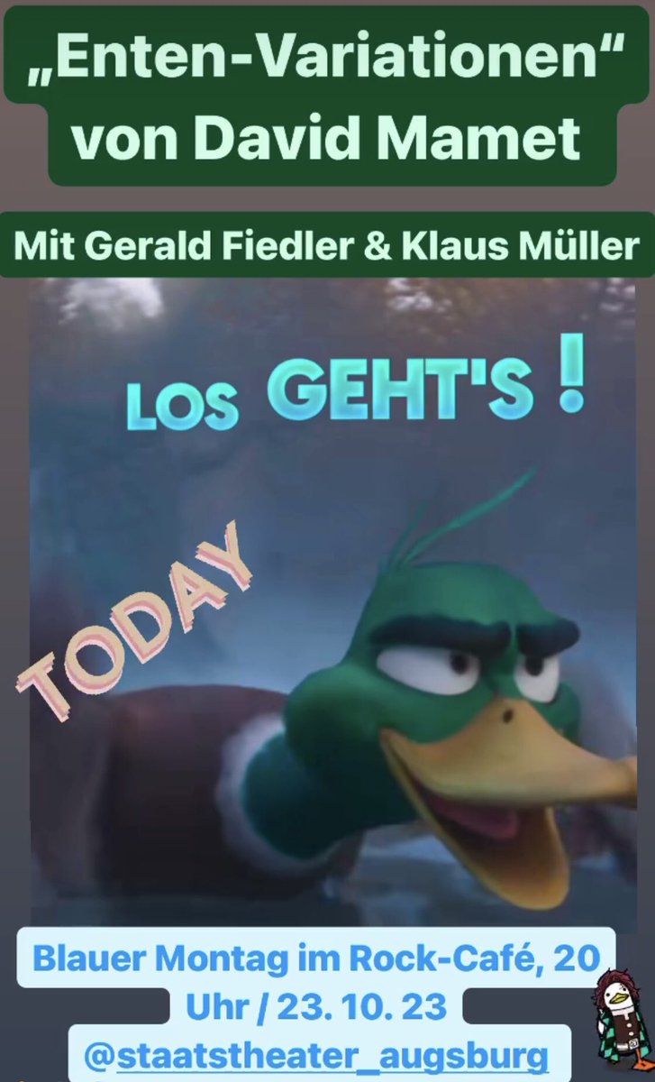 Heute Programmänderung - es gibt nun: