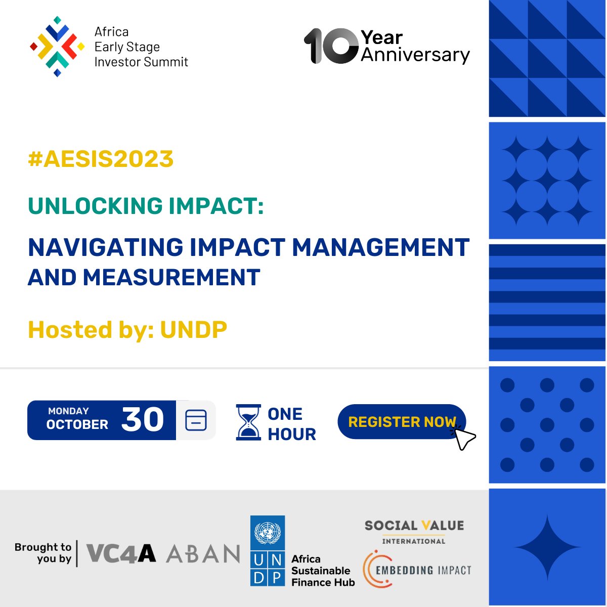 AESIS_summit's tweet image. [WEBINAR ALERT]! 🌍 @UNDP is our knowledge partner for #AESIS2023. 
Join us on Oct 30th for an engaging webinar led by @UNDP_SDGFinance, alongside Embedding Impact &amp;amp; @SocialValueInt, diving into the world of impact management. 
Register here: forms.gle/SGyAWgKemAqbxQ… #AESIS2023