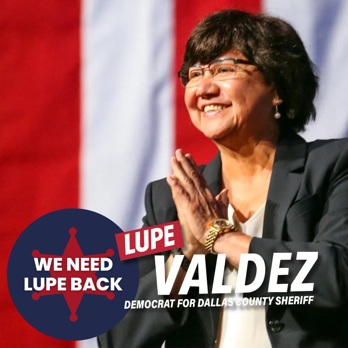 I'm bringing 13 years of experience leading the 7th largest Sheriff's department, I'm committed to unity and progress in Dallas County. Let's work together for a brighter future! #DallasCounty #VoteLupeValdez