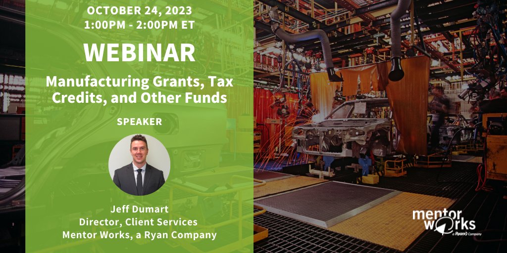 Register for tomorrow's #free Manufacturing Grants, Tax Credits, and Other Funds #webinar from 1-2pm to learn about the top government #funding programs available for #Canadian #manufacturing businesses: hubs.li/Q02006Z80