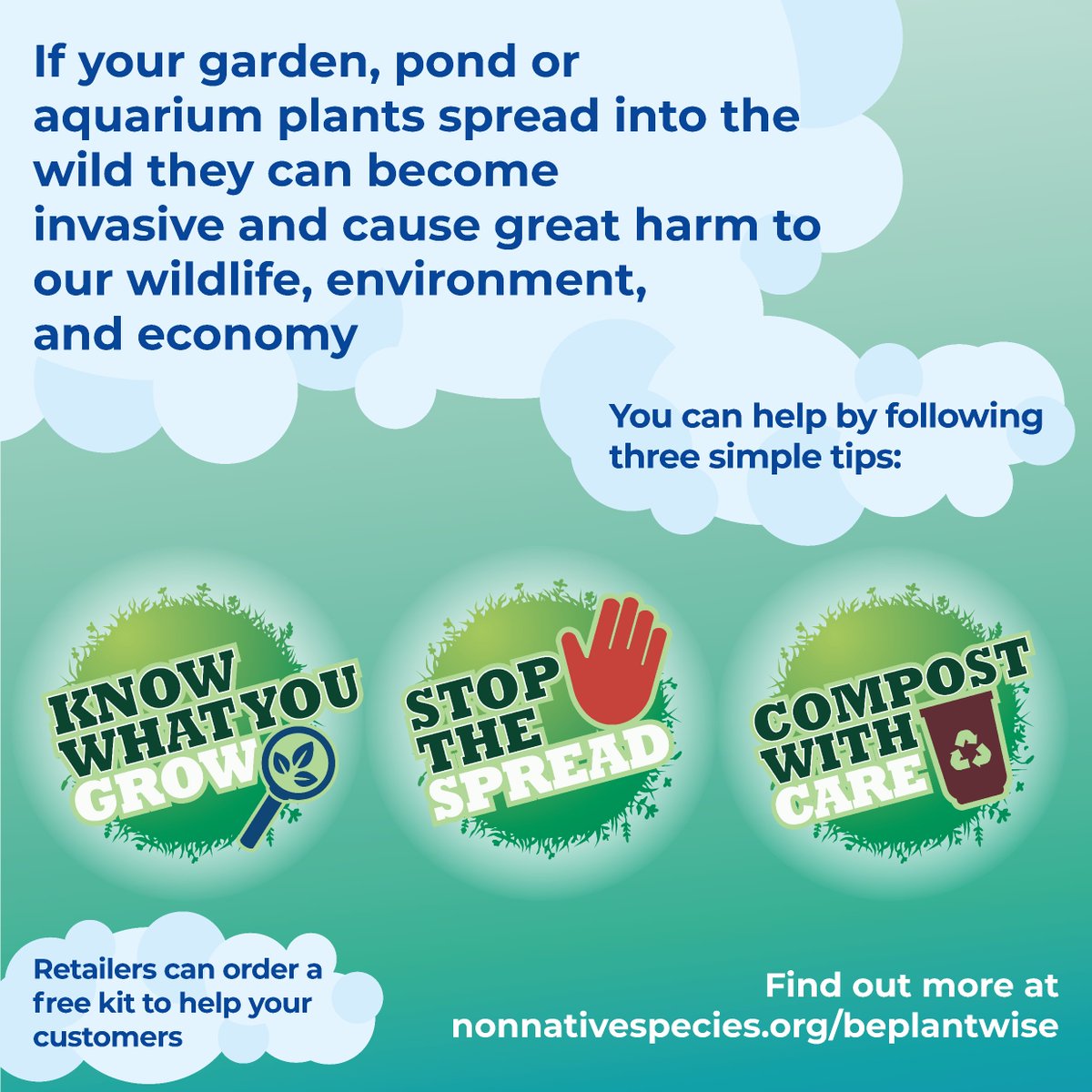 We’re asking gardeners, pond and aquarium owners to #BePlantWise to help protect the environment and #StopTheSpread of #InvasivePlants nonnativespecies.org/beplantwise