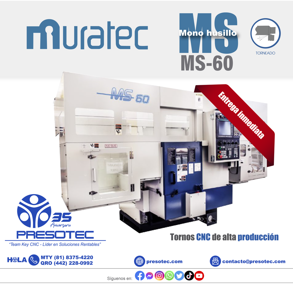 presotec's tweet photo. Muratec America, Inc.
MS60 es un centro de torneado CNC de un solo husillo que está revolucionando el torneado automatizado con su tamaño compacto. 
¡Contáctanos para mayor información!
contacto@presotec.com

#presotec #muratec #tornoscnc #centrodetorneado #ms60 #cncmexico https://t.co/Z7B22Hyrsf