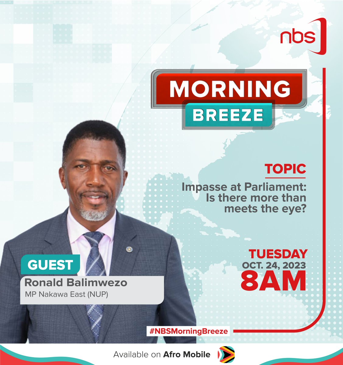 Impasse at Parliament: Is there more than meets the eye? Tomorrow on #NBSMorningBreeze, Woman MP Kitgum District @LillianAber, and MP Nakawa East @RonaldBalimwezo will join us to discuss this and more. Don't miss the show, starting at 8 AM! #NBSUpdates