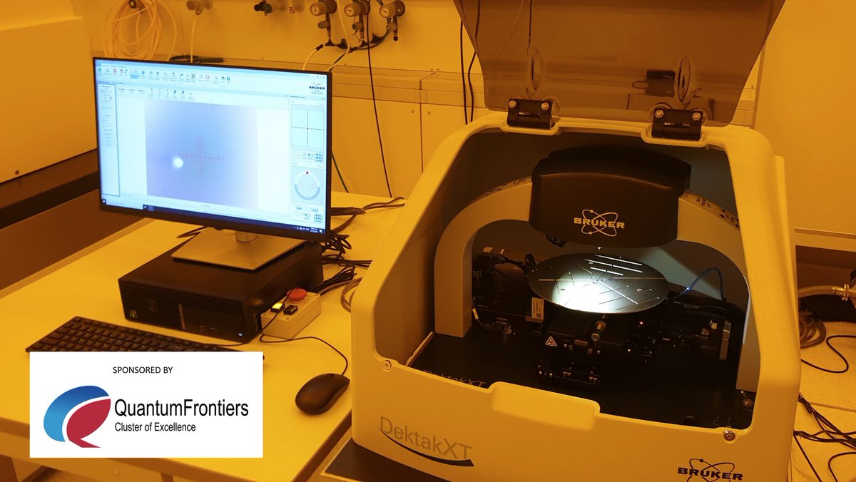 LNQEunihannover's tweet photo. With the new taktile profilometer (DektakXT-A from Bruker), step height measurement is possible in the range 1,000 μm down to 10 nanometers with repeatability down to 0.4 nanometers. Funded by #QuantumFrontiers.  #LNQEunihannover #UniHannover #LUH https://t.co/8KlSbadpJo