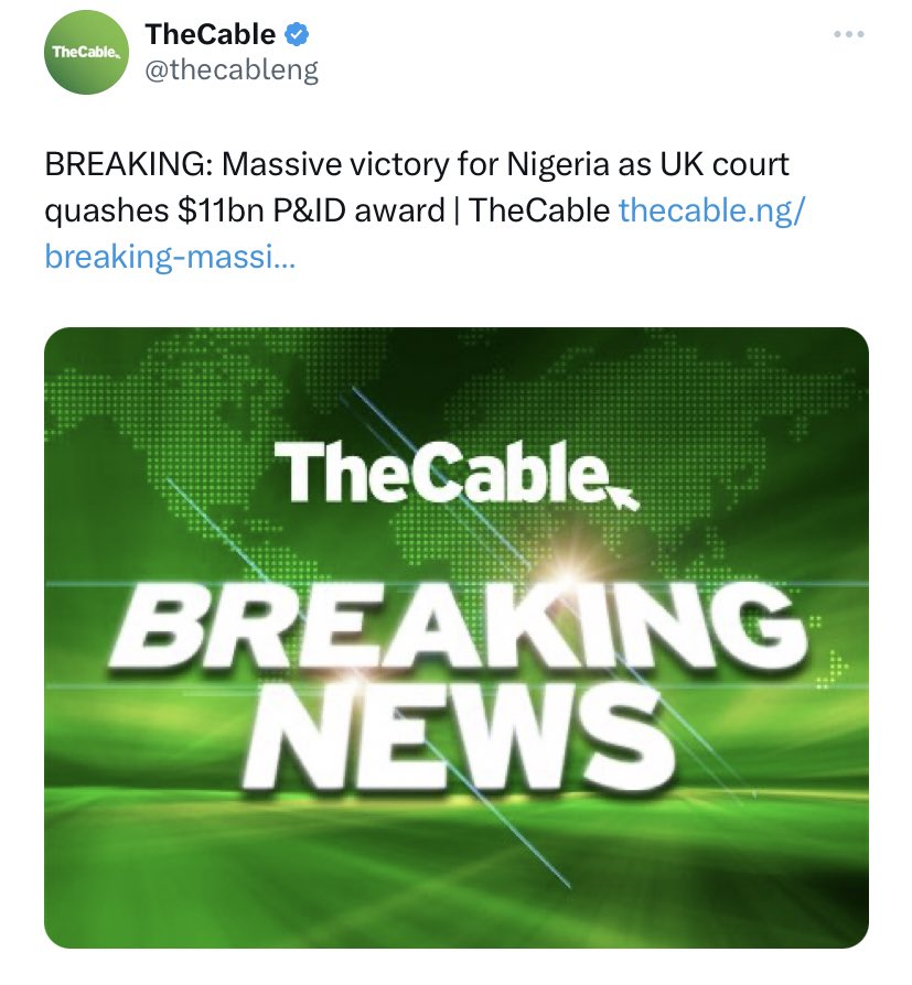 Onsogbu's tweet photo. Excellent BIRTHDAY GIFT for me..

Image 1: Supreme Court SCOLDED this party called APM

Image 2: President Bola Ahmed Tinubu GCFR,his superlative and excellent speech at the NESG today

Image 3: UK court QUASHES $11bn P&amp;ID award.

More to come..... https://t.co/ctkAlVAoGq