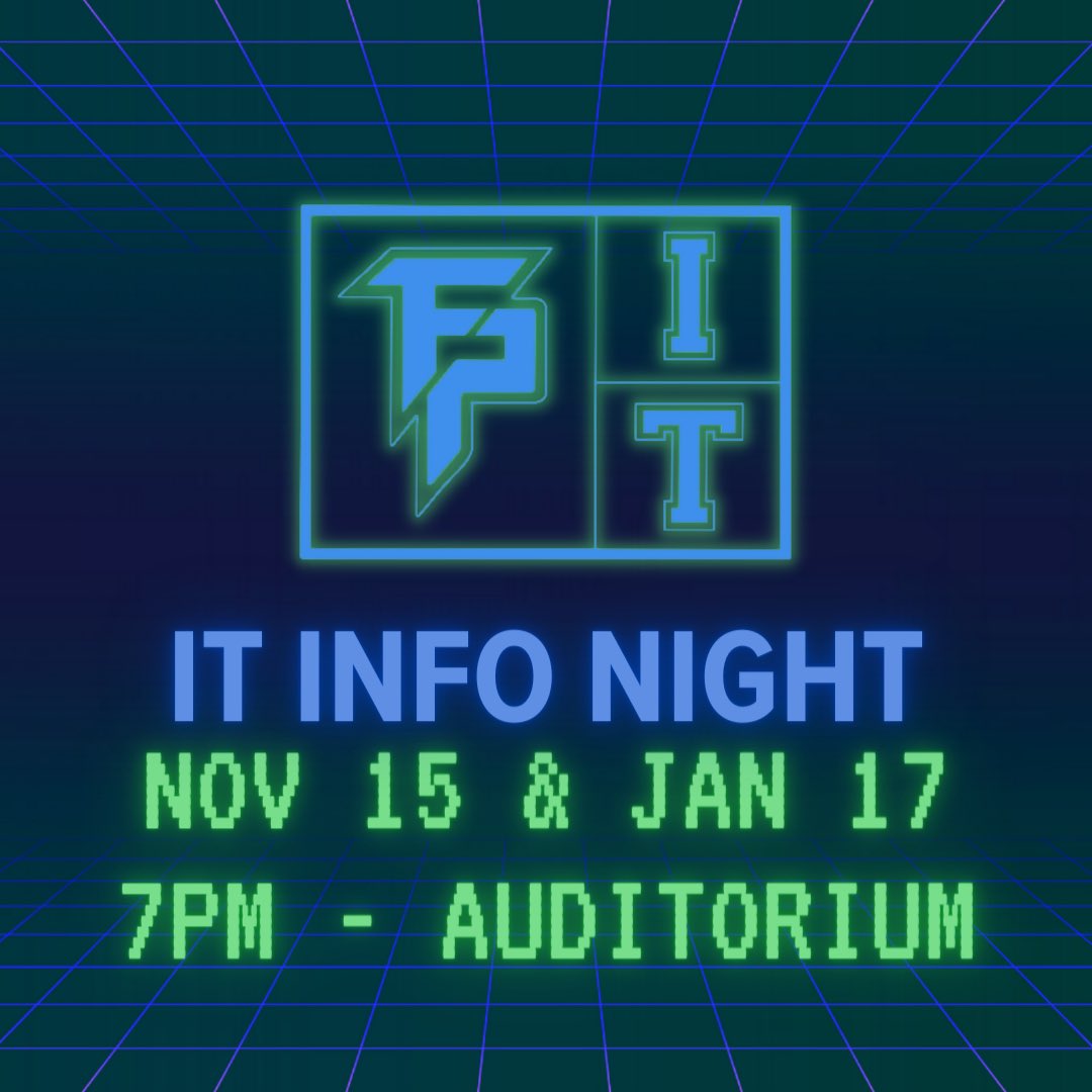 For more information about our specialty program visit our website at iT Program - Forest Park High School (pwcs.edu). We look forward to meeting our new potential IT Bruins at our information nights.