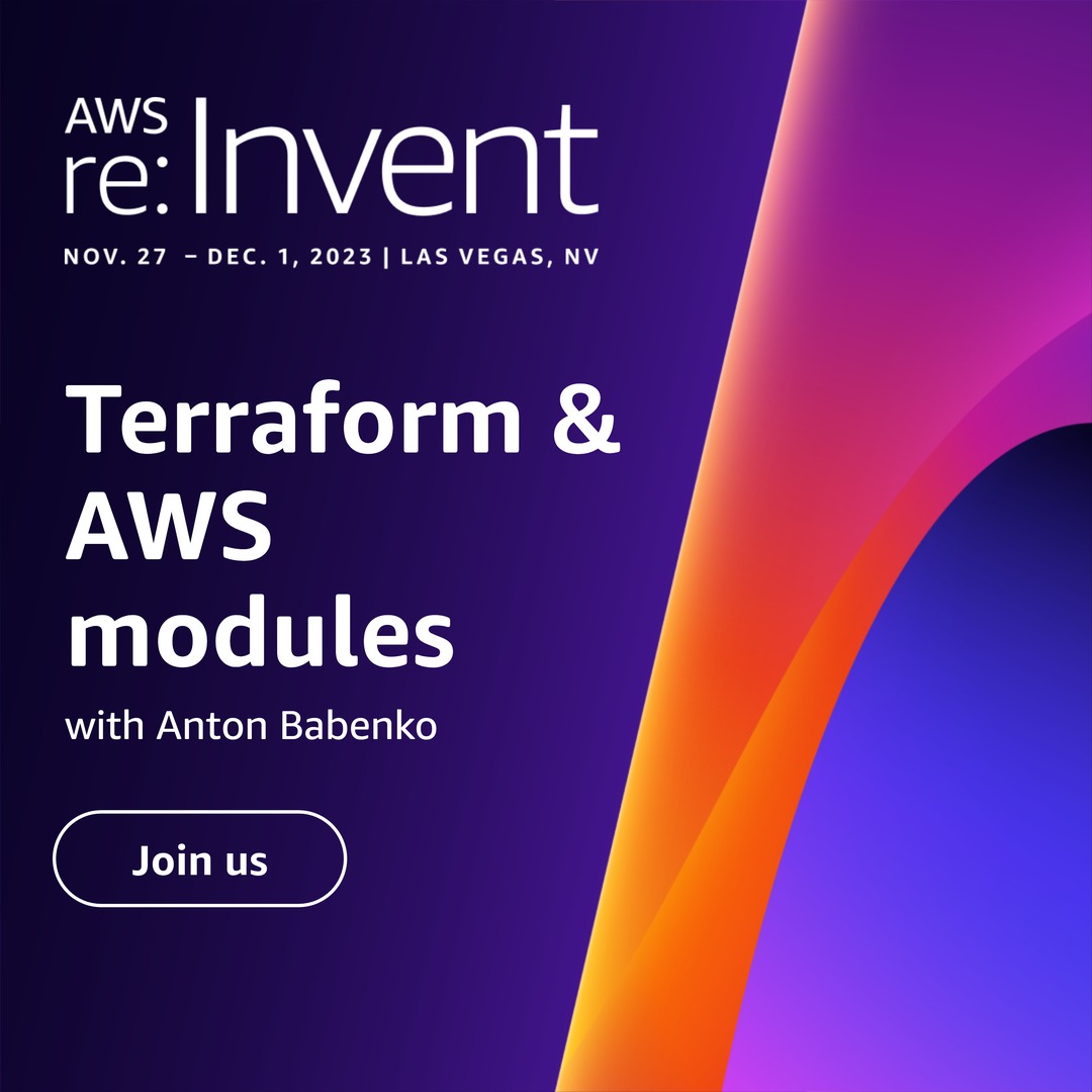 I will have a couple of hours to present Terraform AWS modules and serverless. Also, I plan to co-reveal a new product for 'Making Terraform infrastructure as code ready for compliance (SOC2, HIPAA, FedRAMP) automatically'. #opensource #terraform #complianceascode #soc2