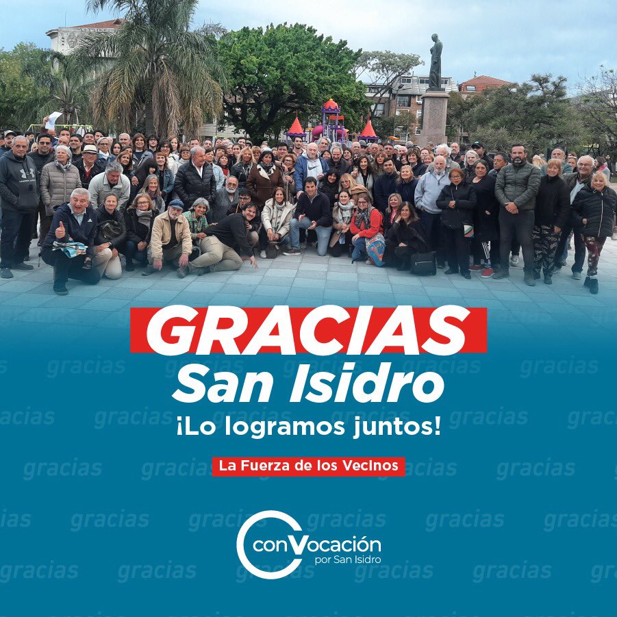 Comienza una nueva etapa en San Isidro, de la mano de nuestro Intendente electo @ramonlanus y todo el equipo de ConVocación.
Estamos inmensamente felices y honrados de que nos hayan elegido para llevar a San Isidro a su mejor versión ♡
#LaFuerzaDeLosVecinos
