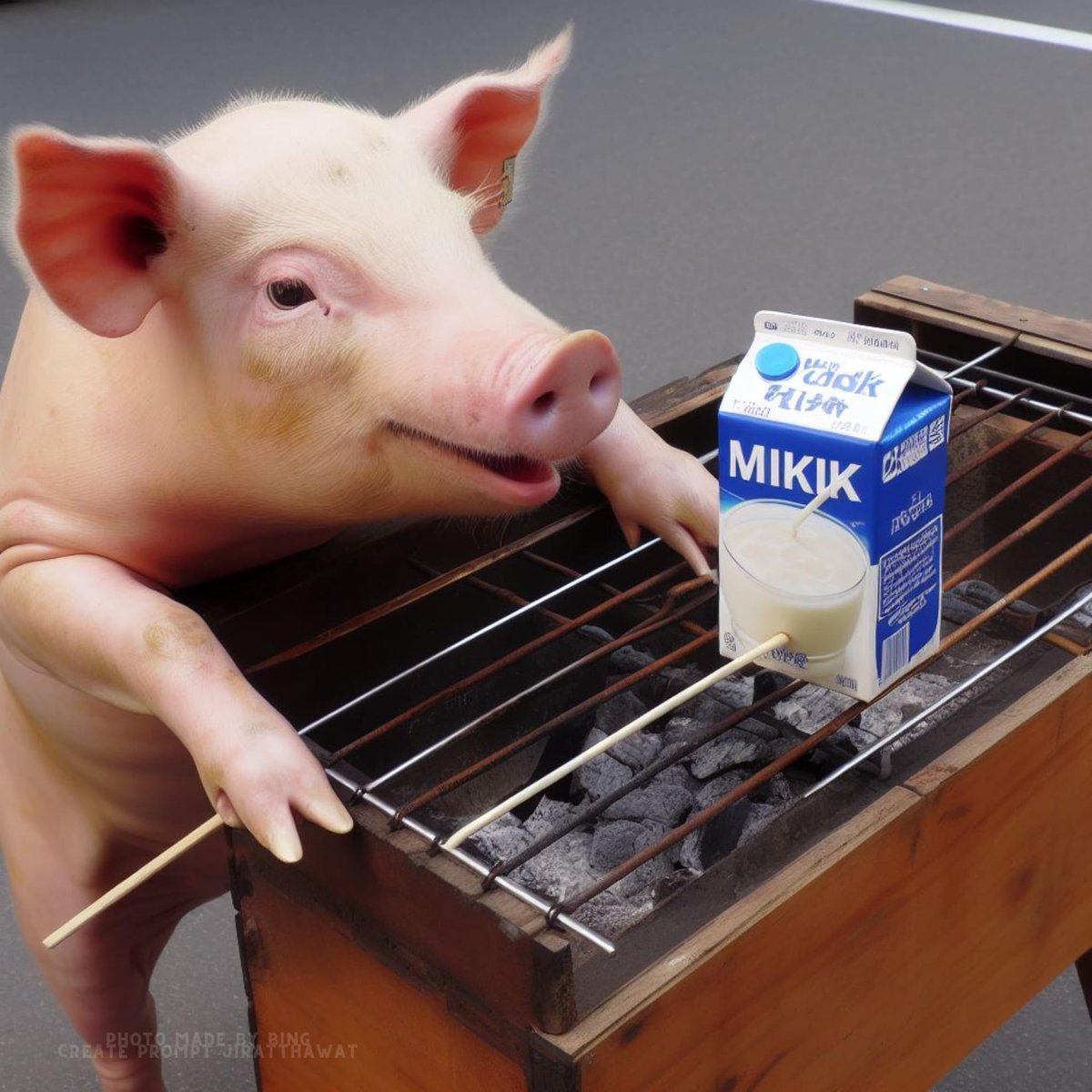 supawichable's tweet image. บอก AI ให้สร้างรูป
“หมูปิ้งนมสดเสียบไม้”
“ข้าวหน้าเนื้อเสือร้องไห้”
“แม่นาคพระโขนง”
“งานบวชนาค”

รูปจากกลุ่ม AI Creative โคตรฮา ภาษาไทยใครว่าง่าย 5555