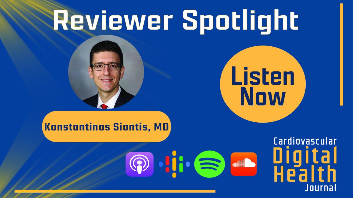 Cardiovascular Digital Health Journal (@cvdh_journal) on Twitter photo Get to know the mind behind the reviews! Join us on this episode & dive into the world of Dr. Konstantinos Siontis. Hosted by <a href="/JasneetDevgun/">Jasneet Devgun</a>. Get ready for insights into his research, reviewing passion, and learn about his 'sweet' hobby. bit.ly/407zeJE Get to know the mind behind the reviews! Join us on this episode & dive into the world of Dr. Konstantinos Siontis. Hosted by <a href="/JasneetDevgun/">Jasneet Devgun</a>. Get ready for insights into his research, reviewing passion, and learn about his 'sweet' hobby. bit.ly/407zeJE